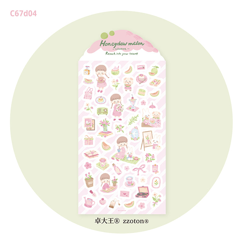 Featuring an adorable collection of melon themed illustrations, this sticker sheet adds a sweet, whimsical touch to planners, cards, photo albums, and creative projects. Each design is printed on durable paper with vibrant colors for easy decoration!