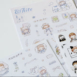 Molinta Sticker Sheet - White

Celebrate your love for the color white with this charming Molinta sticker sheet. Featuring adorable illustrations in Molinta’s signature whimsical style, these stickers are perfect for decorating planners, journals, scrapbooks, and happy mail.

105x148mm
Material: Japanese Paper
Includes 2 sticker sheets