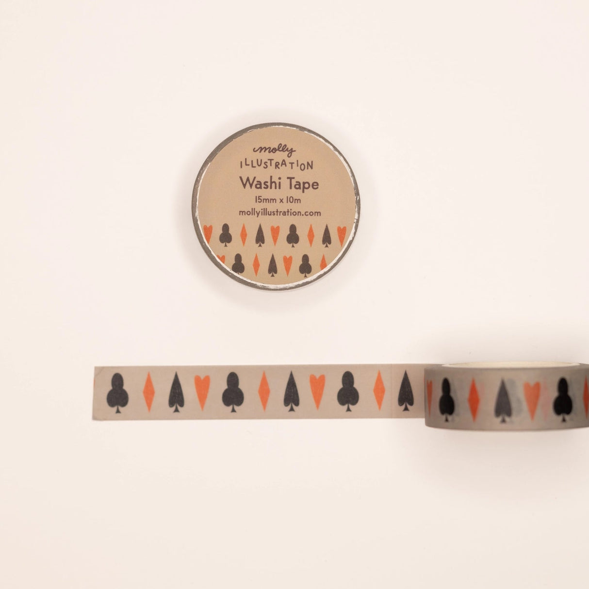 Molly Illustration - Card Suits Decorative Washi Tape

This washi tape is my own original design.

Each decorative washi tape roll is 15mm wide and 10m in length and comes vacuum sealed in plastic with a matching sticker label.