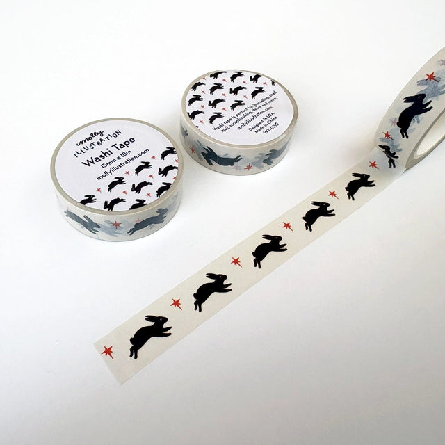 Molly Illustration - Leaping Bunny Decorative Washi Tape

This washi tape is my own original design.

Each decorative washi tape roll is 15mm wide and 10m in length and comes vacuum sealed in plastic with a matching sticker label.