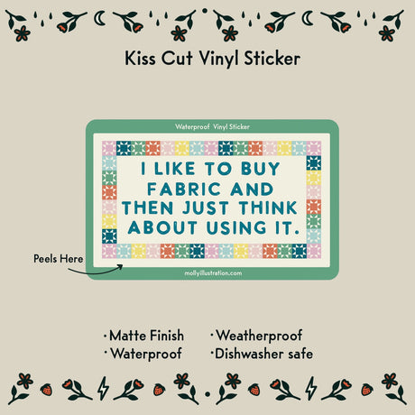 This kiss cut sticker of my original artwork is printed on waterproof vinyl. Perfect for water-bottles, laptops, notebooks, helmets, bikes, skateboards and more.