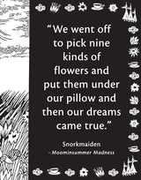 Join the Moomin world and color in your favorite characters, from Moomintroll and Moominpappa to The Groke and Mr. Fillyjonk, in this delightful coloring book based on the famous children's book series.

This coloring book contains Tove Jansson's original detailed illustrations of your favorite Moomin characters alongside some of the books' most iconic quotes. Immerse yourself in the Moomin world as you color in classic characters and landscapes that will be sure to captivate children and adults alike!
