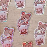 Bubble Tea & Mushroom Girl Sticker