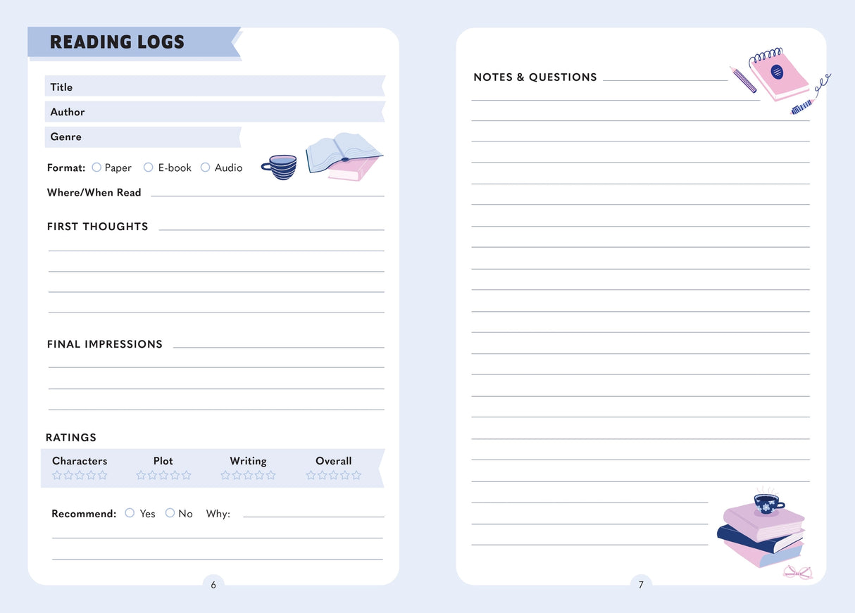 For book clubbers and solo bookworms alike, My Book Club Journal is a place to keep all your thoughts and feelings about your recent book club reads with guided prompts and space to record of your reflections.

Dedicated sections for notes on characters, plot, general thoughts, and discussion recap make it easy for readers to reference previous book selections. With an index of reading lists, go-to prompts for discussion, and tips for starting (and continuing) your own club, My Book Club Journal provides a 