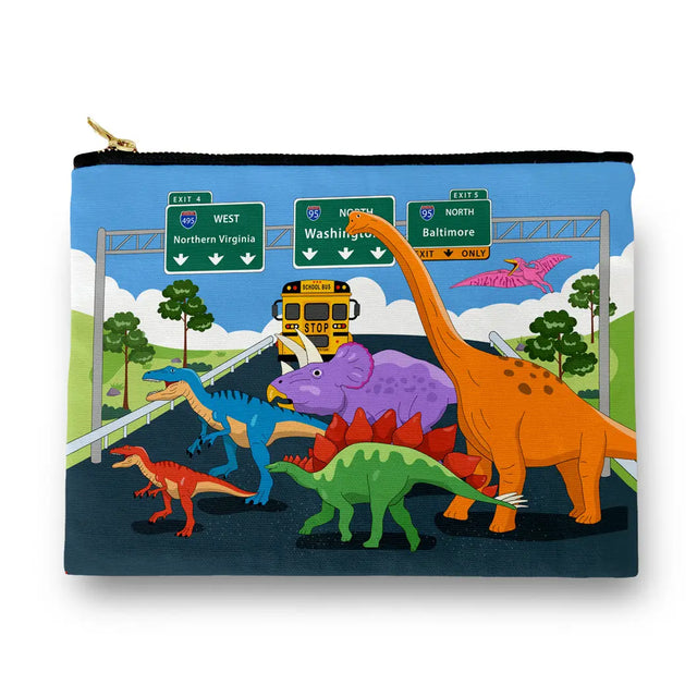 A playful, practical pouch that brings personality to your everyday organization. It’s perfect for pens, pencils, cosmetics, small accessories, or on‑the‑go essentials.

• Print on 100% Cotton
• Black Lining Inside
• Metal Zipper
• Size: 7" X 10"
• Printed on Both Sides with different graphics as shown
• Handmade with Love