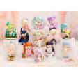 A collection of small, detailed figurines depicting various characters in pastel colors, displayed in a whimsical museum setting with a sign reading 'Nanci Museum of Fantasy'.