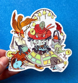 This large Comic Readers matte sticker scene is 4" x 3.83". Great for water bottles, laptops or notebooks! They’re durable and waterproof and the thick vinyl protects the stickers from scratching, water and sunlight.