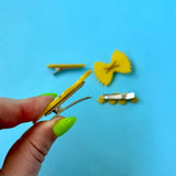 Juego de pinzas para el cabello con forma de fideos
