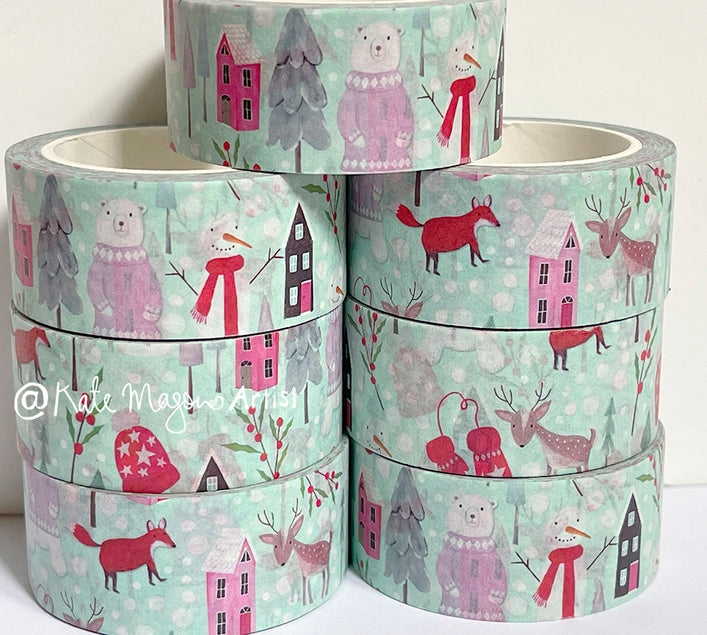 Cinta washi de invierno nórdico 