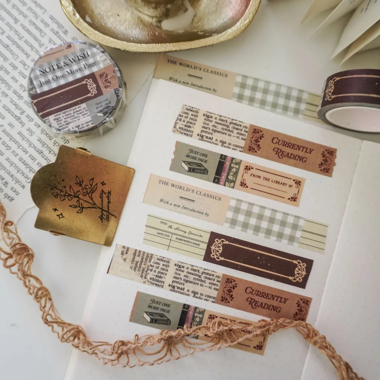 Hand-drawn book washi tape with cosy patterns &amp; literary pages. Perfect for journaling, planners &amp; bookish crafts. Designed in the UK by Rebecca of Note &amp; Wish.

This book lover washi tape is designed for readers, journalers and stationery fans who want to bring a literary touch to their creative project. Featuring hand-drawn book-themed patterns and pages.

Length: 10m&nbsp;
Width: 15mm
