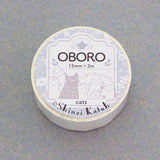 Cinta washi blanca de gatos Oboro