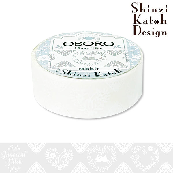 Cinta washi blanca con el dibujo de conejo Oboro