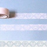 Cinta washi blanca con el dibujo de conejo Oboro