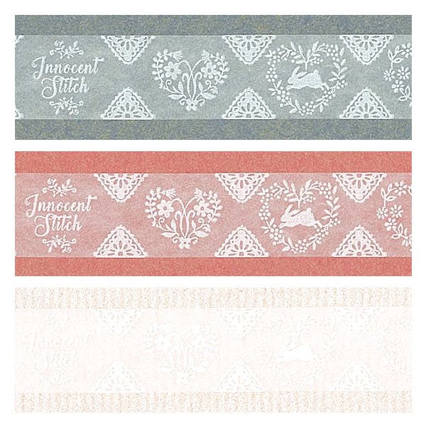 Cinta washi blanca con el dibujo de conejo Oboro