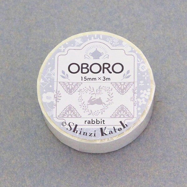 Cinta washi blanca con el dibujo de conejo Oboro