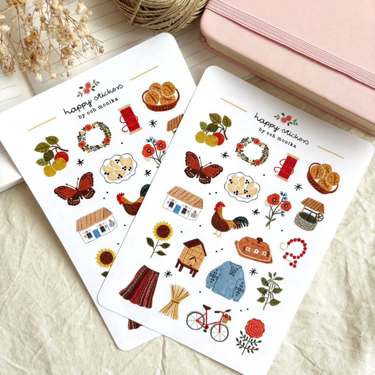 OchMonika Folk Cottage Sticker Sheet

A sticker sheet full of cute little stickers perfect for planners, journals, or scrapbooking ❤