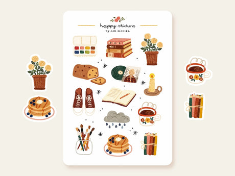A sticker sheet full of cute little stickers perfect for planners, journals, or scrapbooking ❤