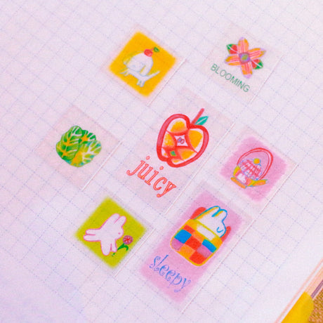 5x7 Sticker Sheet.&nbsp;

Should not be placed in areas of heavy wear (phone cases, laptops, water bottles, etc).

Great for journaling or decorating flat spaces!