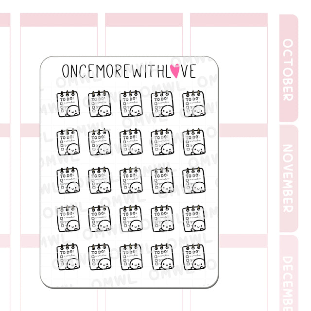 Once More With Love - M1521 To Do List Notepad Sticker Sheet

A cute munchkin with a To Do notepad to for marking your To Do lists!