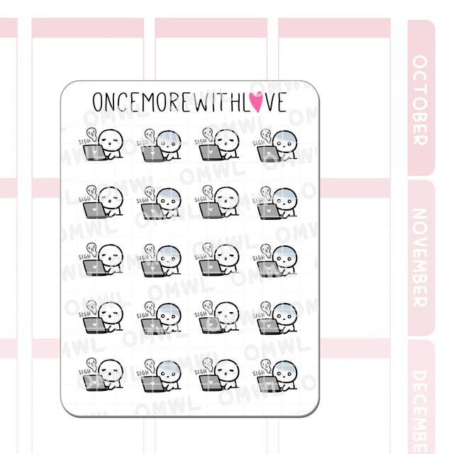 Once More With Love - M1526 Work Fatigue Sticker Sheet

When it feels like your soul has left your body and you're so tired from work or just life in general... Here is the sticker for you!