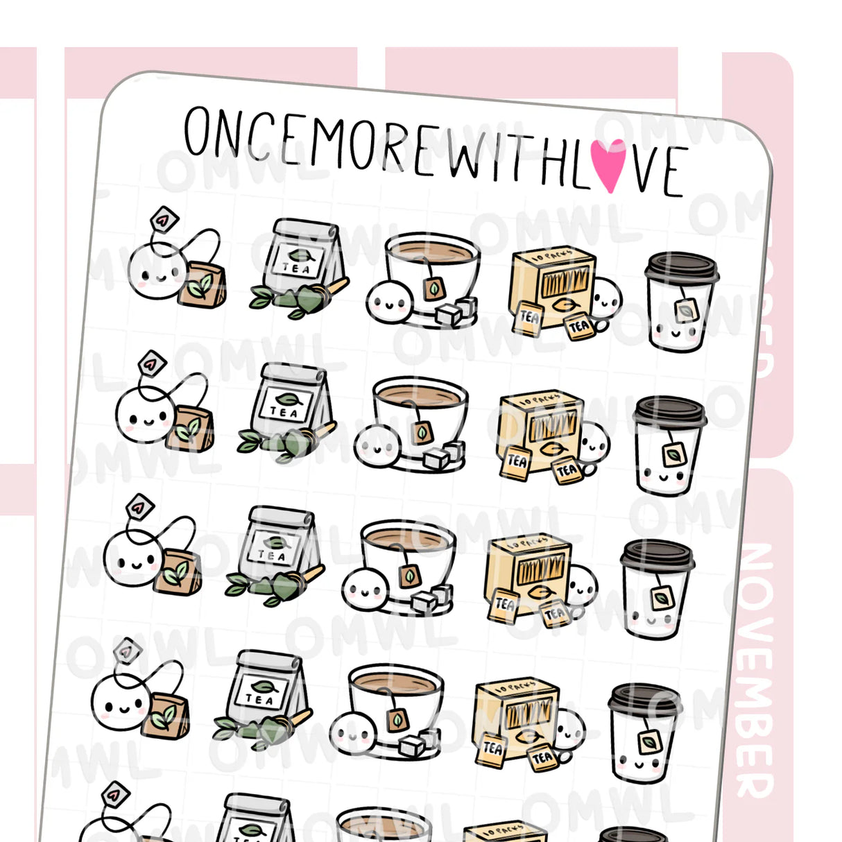 Once More With Love - M1547 Tea Time 3.0 Sticker Sheet

More tea stickers because you can never get enough! Fun fact: I drink tea way more than coffee!