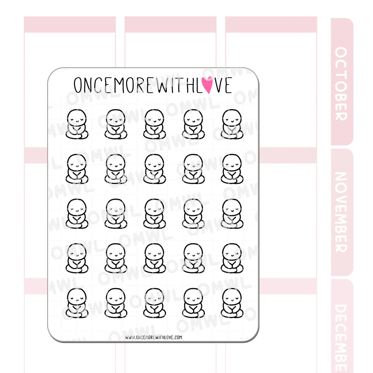 Once More With Love - M692 Meditation Sticker Sheet

Ommm... These munchkins are finding their peace through meditation. Take a moment each day to clear your mind and feel your presence on this Earth.