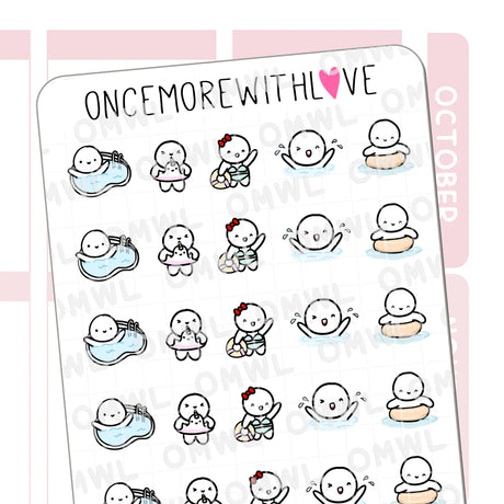 Once More With Love M847 Pool Day 2.0 Sticker Sheet

It's getting hot! Perfect weather to play in the pool and get your swim on! Make those splashes!