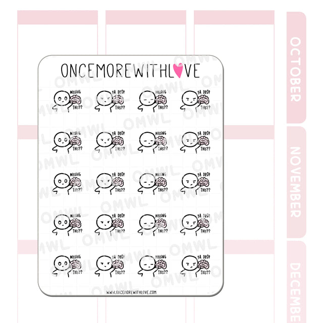 Once More With Love M857 Brainless Planner Sticker

When you have a day where your brain just isn't working! Or if you feel like someone else is doing something completely ridiculous... I feel this way when I read the news or see comment sections online and I just wonder- who the heck are these people and where are their brains?!