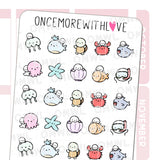 Once More With Love - M1263 Sea Creatures Sticker Sheet

Sea critter doodles to match the brand new Under the Sea themed kit!

SPECS:

Size - Each sheet is approximately 4.5x3.5 (regular size) inches.&nbsp;
Type - Designed for all planners, organizers, calendars, bullet journals, and traveler's notebooks&nbsp;
Material - Non-removable matte white adhesive paper&nbsp;
Design - All designs are original and created by Margaret Ying of OnceMoreWithLove.&nbsp;
