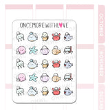 Once More With Love - M1263 Sea Creatures Sticker Sheet

Sea critter doodles to match the brand new Under the Sea themed kit!

SPECS:

Size - Each sheet is approximately 4.5x3.5 (regular size) inches.&nbsp;
Type - Designed for all planners, organizers, calendars, bullet journals, and traveler's notebooks&nbsp;
Material - Non-removable matte white adhesive paper&nbsp;
Design - All designs are original and created by Margaret Ying of OnceMoreWithLove.&nbsp;