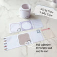 The cutest little memos! Sticky note washi that's perfect for jotting down reminders, lists, and happy thoughts!

WHAT YOU RECEIVE:
1 roll of exclusively designed 1.75" washi tape

These washi tapes are great for decorating your munchkin planner spreads or for creating cards, scrapbook pages, or journals :)

Washi tapes come shrink wrapped. No other packaging provided!

SIZE: 1.75" x 10m
MATERIAL: washi tape