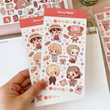Cherry Rabbit One Piece Sticker Sheet