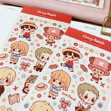Cherry Rabbit One Piece Sticker Sheet