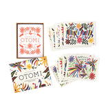 Celebrate the bold, modern, and colorful art of the Otomi in the Otomi Notecards. Vibrant patterns leap off the page with fully embossed designs that mimic the raised texture of the traditional embroidery of the Otomi people, who are indigenous to central Mexico. A perfect all-occasion set, Otomi Notecards includes four stunning designs paired with four different envelopes, each with a flash of color inside, and a historical description of Otomi embroidery.