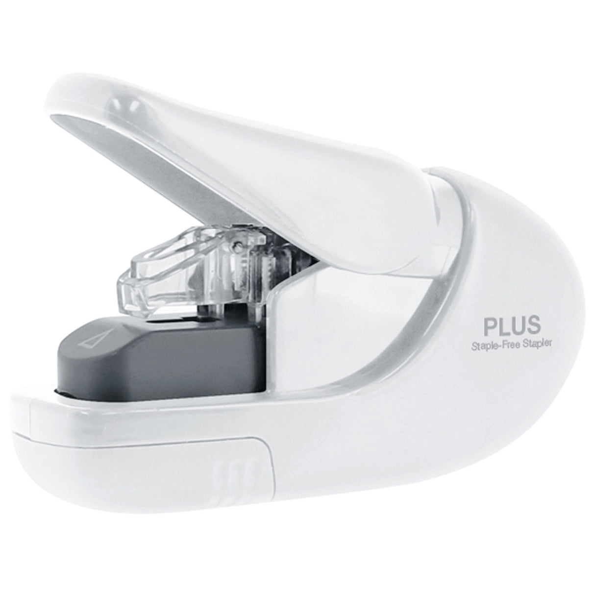 This clinch stapler lets you quickly fasten paper without the use of staples. Never buy staples again.&nbsp;It fastens up to five sheets of paper at a time with a unique inter-folding process.&nbsp;Always ready to use—never worry about running out of staples and safe for children to use.

"Stapled" documents are paper shredder safe.

Perfect for school, home and office.