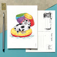 + size: 4.25 x 6” standard size, regular postage stamp
+ printed on a ‘toothy’ rag off white color card stock paper
+ FSC 100% recycled environmentally friendly paper
+ created and printed in Portland, OR&nbsp;


All work and photos ©PAPER PUFFIN Art by K.CARLSON