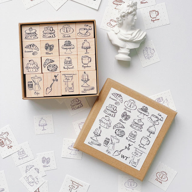 Hey, coffee lovers! This fun stamp set has all sorts of cute sketches featuring your favorite café goodies—tasty pastries, cozy coffee cups, and sweet treats! Whether you’re sprucing up your planner, making personalized cards, or just having fun with your scrapbook, these stamps are perfect for adding a delicious touch of Paris to everything you create. So grab some ink and start stamping your way to a little piece of Paris right at home! Enjoy the sweet vibes!