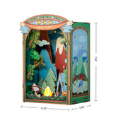 Gather 'round the campfire with Snoopy and his loyal Beagle Scouts in this heartwarming DIY Miniature Book Nook Kit! Nestled between trees and under the stars, Snoopy and the Woodstocks are toasting marshmallows over a crackling fire, their cozy tent pitched nearby. In the distance, gentle mountain silhouettes rise beyond the forest-setting the perfect scene for a peaceful, storybook escape.

This delightful book nook brings the charm of classic Peanuts adventures and the joy of outdoor camping into a beaut