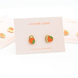 Pendientes Peek-A-Boo con forma de fresa