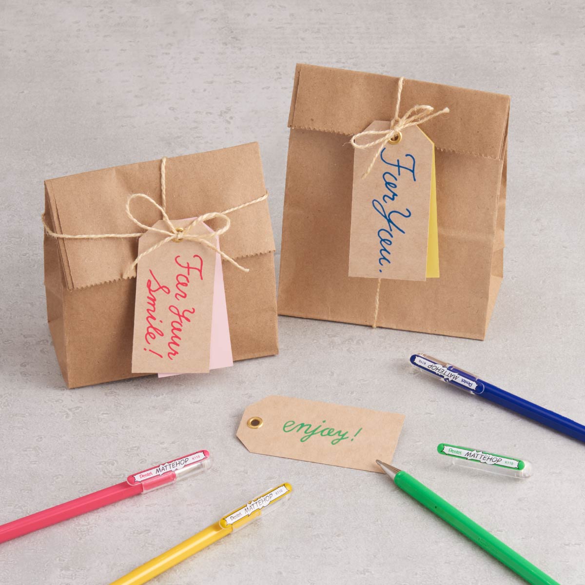 Juego de bolígrafos de gel Pentel Hybrid Mattehop B Sweet, 7 colores 