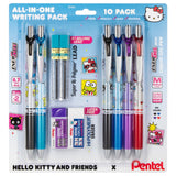 Your favorite characters, your favorite pens. Pentel has teamed up with Hello Kitty and Friends to bring you a limited-edition collection of premium writing instruments designed for fans, collectors, and everyday writers alike.

The Pentel Writing Essentials Pack includes 4 EnerGel gel pens with assorted ink colors, 2 EnerGize 0.7mm mechanical pencils, 2 Hi-Polymer block erasers, and 2 Hi-Polymer 0.7mm HB lead, providing a comprehensive writing solution. Many people struggle to find writing tools that are b