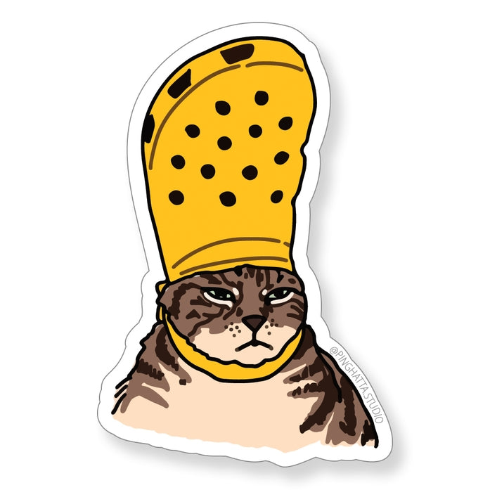 Pegatina con el meme del gato papa
