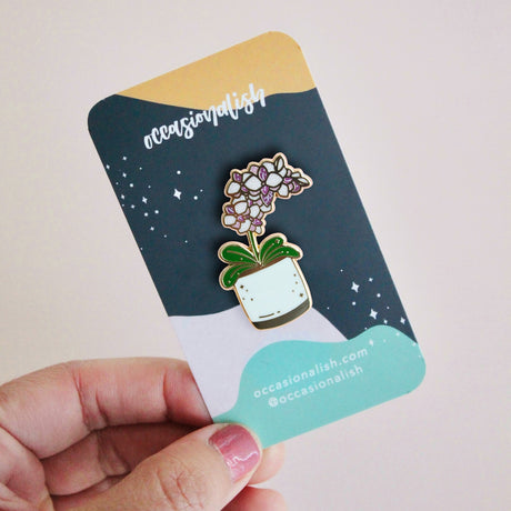 Pot of Orchids Enamel Pin