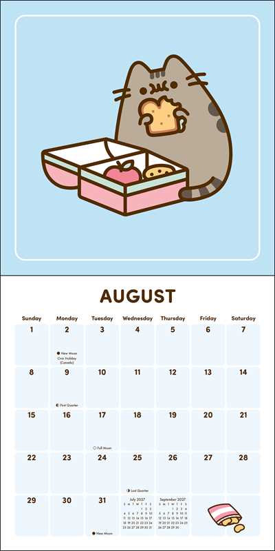 Enjoy 12 months of snacks, naps, and fun with Pusheen the cat!

Smartly sized for cozy corners, busy bulletin boards, or any small spaces, the Pusheen 2027 Mini Wall Calendar adds just the right amount of color, cuteness, and creative organization wherever you need it.

Features include:


7" x 7" (7" x 14" open)—a great size for small spaces
Cover design eliminates need for plastic packaging
Printed on FSCÂ®-certified paper with soy-based ink
Planning spread for September–December 2026
Spans January–Decemb