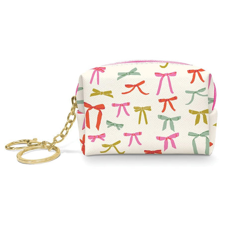 This convenient, lightweight pouch from Studio Oh! provides a secure and stylish way to carry essentials with your keys. Featuring a water-resistant, canvas-textured material and lined interiors, the pouch is both durable and easy to clean. The petite loaf shape is roomy enough for an array of personal items, such as IDs, cards, lip balm, gum, cash, coins, earbuds, nail clippers, and more. The zipper closure includes both a key ring and a lobster-claw clasp, making it simple to attach to a purse, backpack, 