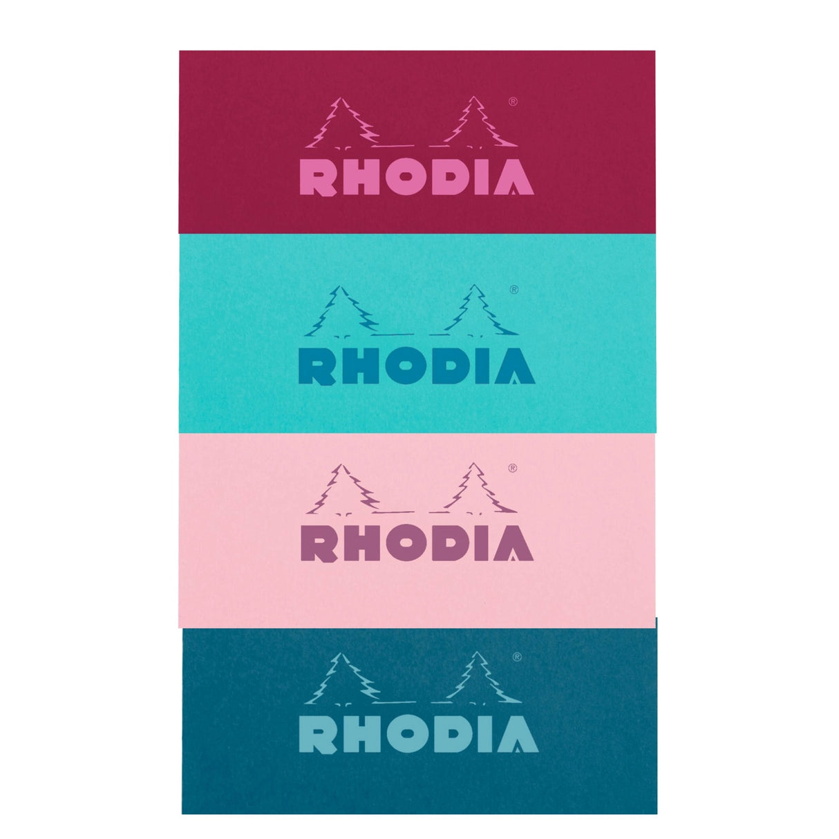 Rhodia's iconic staple-bound pad, now available in four distinct new colors: Azure, Powder Pink, Peacock, and Plum. Made in France

Size: 5.75 x 8.25"&nbsp;

80gsm ultra white paper, graph grid
Fountain pen and marker friendly
80 microperforated sheets
Cardboard underside provides a firm writing surface

Includes 1 Notepad. Cover color is selected at random.