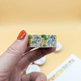 Cinta washi con forma de hongo arcoíris