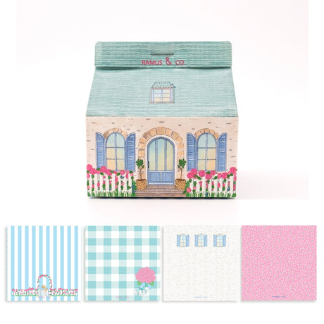 Ramus &amp; Co. - Cottage Note Carton

Fresh notes, served daily! This Ramus &amp; Co. mini carton comes filled with 200 handy 3×3 inch paper notes (in four different designs!), perfect for quick lists, messages, and bright ideas.

Simply remove the perforated door on the front for quick access whenever inspiration strikes. Equal parts practical and gift-able, it’s a cheerful addition to any desk, kitchen counter, or workspace!

4 x 4 inch note carton holder
(200) 3 x 3 inch paper notes
4 unique note design