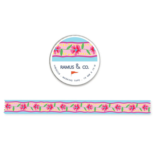 Ramus &amp; Co. - Hibiscus Washi Tape

10 meters of lovable masking tape. A fashionable embellishment for projects, planners, notebooks, notecards, greeting cards, envelopes and invitations. Ramus &amp; Co. masking tape is safe to use on walls, tables, refrigerators, doors and windows. Irresistible designs that will find their way onto everything. Perfect for crafting and gifting!

15mm x 10m
Adhesive tape roll,
Shrink wrapped with unique label
Designed in USA, imported.

By Ramus &amp; Co.