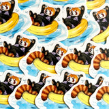 Pegatina de traje de baño de panda rojo